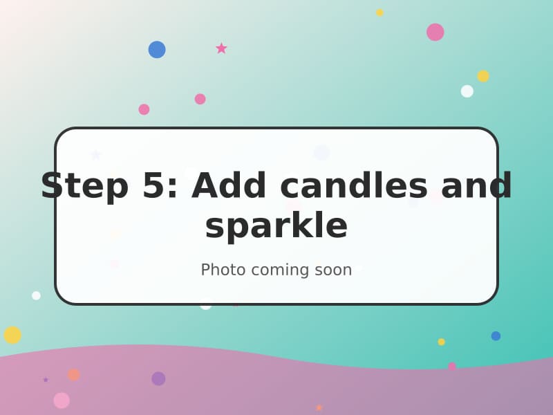 Paper candles on top of the pop-up cake